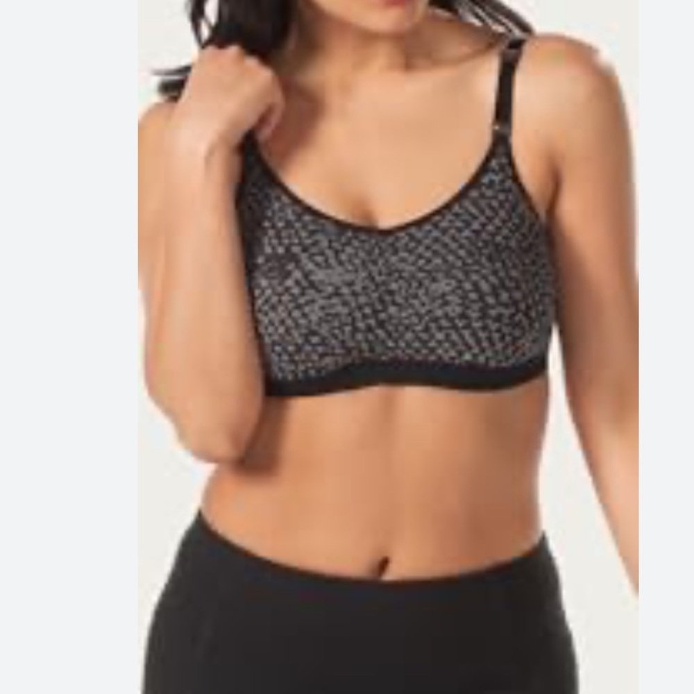 Leading Lady Nursing Bra Large Black Gray Animal Wireless Comfort Loving Moments